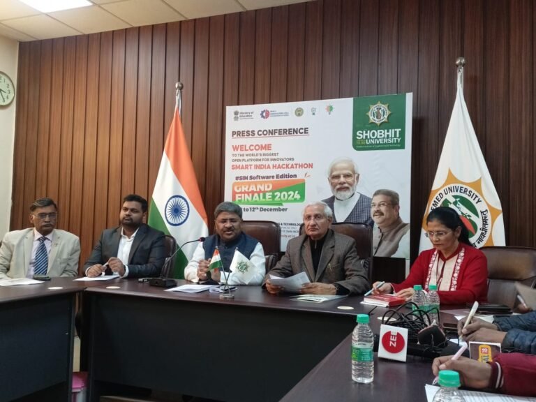 शोभित विश्वविद्यालय, मेरठ में 11 एवं 12 दिसंबर को होगा राष्ट्रीय स्तर पर ‘स्मार्ट इंडिया हैकथॉन 2024’ का भव्य आयोजन