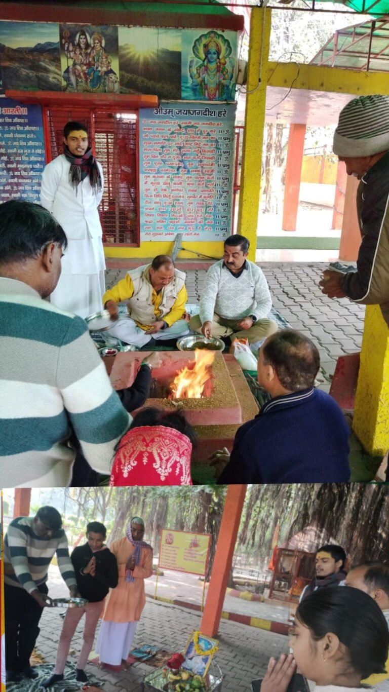 बसंत पंचमी पर्व पर नागेश्वर नाथ शिव मंदिर गांधी बाग में हुआ हवन व प्रसाद वितरण कार्यक्रम