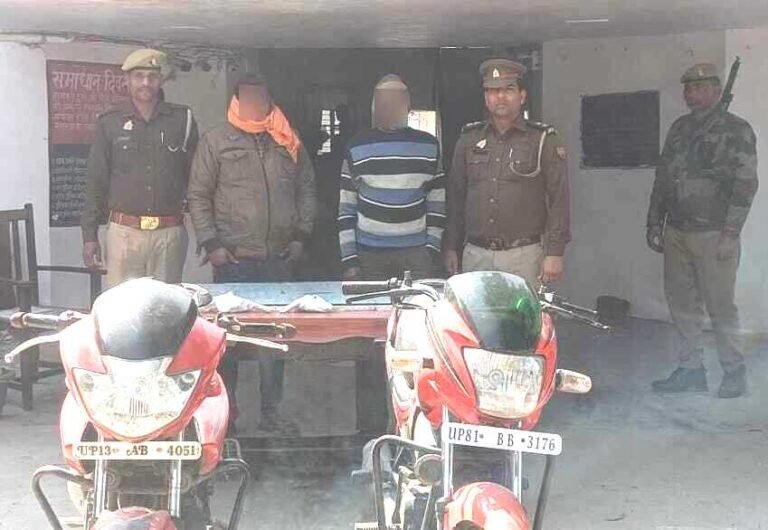 पुलिस ने दो शातिर वाहन चोर को किया गिरफ्तार।