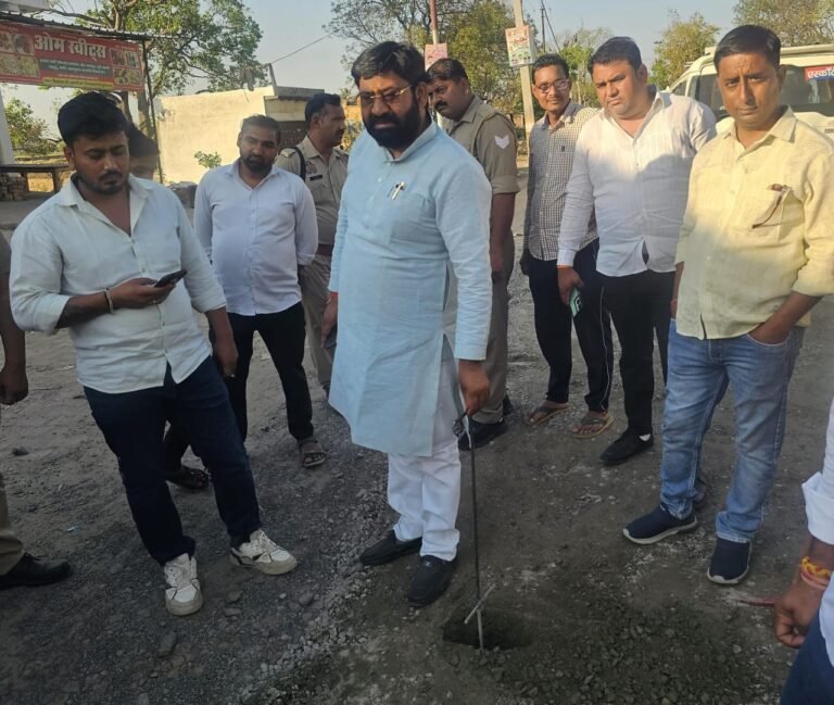 भाजपा  विधायक सिकंदराबाद लक्ष्मीराज सिंह ने गुलावठी रोड पर सडक निर्माण का किया निरीक्षण