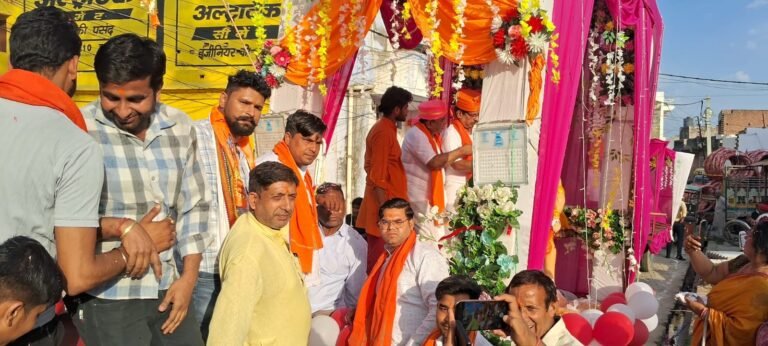 नगर वासियों ने भव्य तरीके से निकाली हनुमान जी की शोभायात्रा