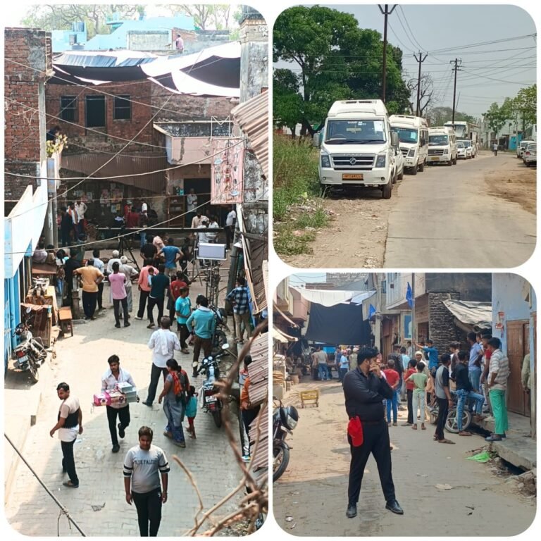 फिल्म की शूटिंग के लिए केशोपुर सठला में उमड़ी भारी भीड़, पुलिस ने संभाली व्यवस्था