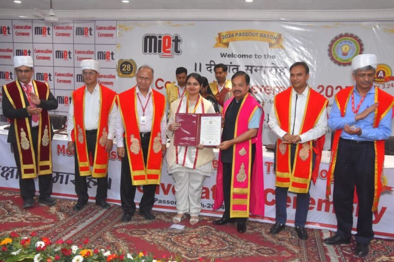 एमआईईटी मेरठ में 1156 विद्यार्थियों को दीक्षांत समारोह में मिली डिग्रियां